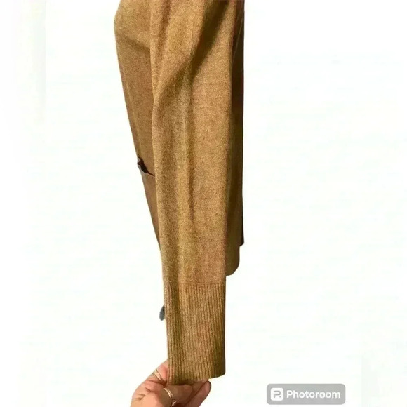 Time and Tru women’s Long sleeve open front cardigan in tan  size medium - Picture 5 of 9